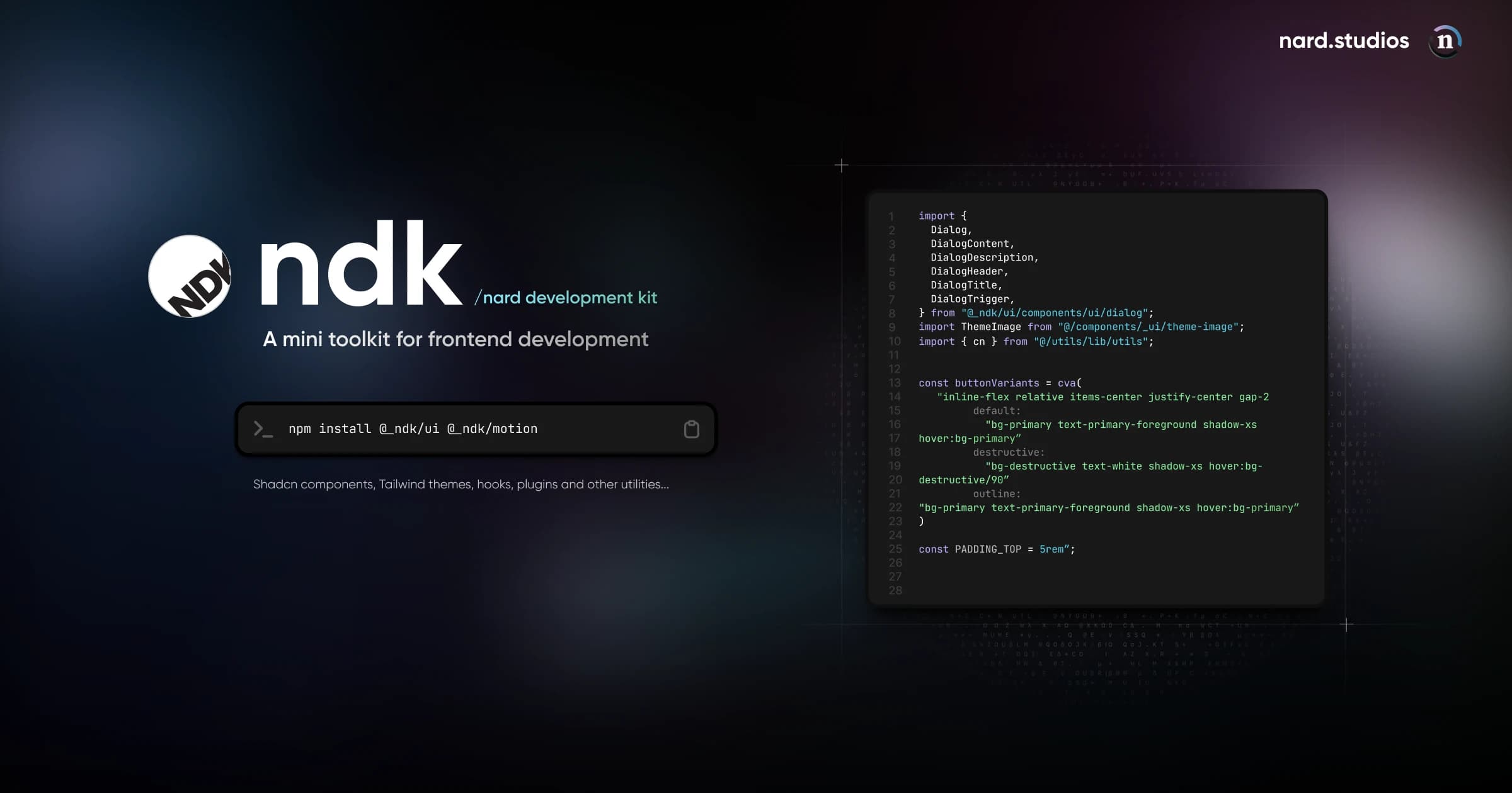 ndk: A library of UI components and a mini fronted developer toolkit.